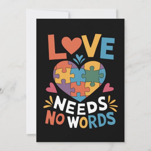 愛は言葉を必要としない自閉症意識 招待状 (正面)