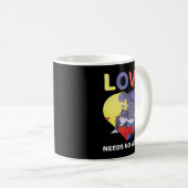愛は言葉を必要としない自閉症意識Orca Killer W コーヒーマグカップ (正面右)