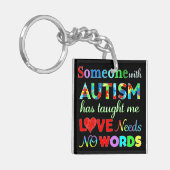 愛は言葉を必要としない自閉症 キーホルダー (正面左)