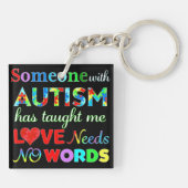愛は言葉を必要としない自閉症 キーホルダー (裏面)