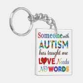 愛は言葉を必要としない自閉症 キーホルダー (正面左)
