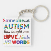 愛は言葉を必要としない自閉症 キーホルダー (裏面)