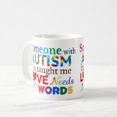 愛は言葉を必要としない自閉症 コーヒーマグカップ (正面左)