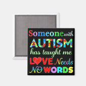 愛は言葉を必要としない自閉症 マグネット (正面/裏面)