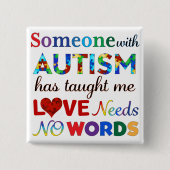愛は言葉を必要としない自閉症 缶バッジ (正面)