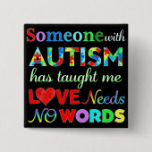 愛は言葉を必要としない自閉症 缶バッジ (正面)