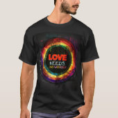 愛は言葉を必要としない！デジタルアート Tシャツ (正面)