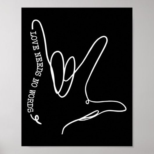 愛は言葉を必要としない Asl 自閉症啓発 Sped 教師 ポスター (正面)