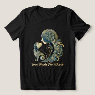 愛は言葉を必要としない – Tribal Art of Woman and Dog トライブレンドＴシャツ