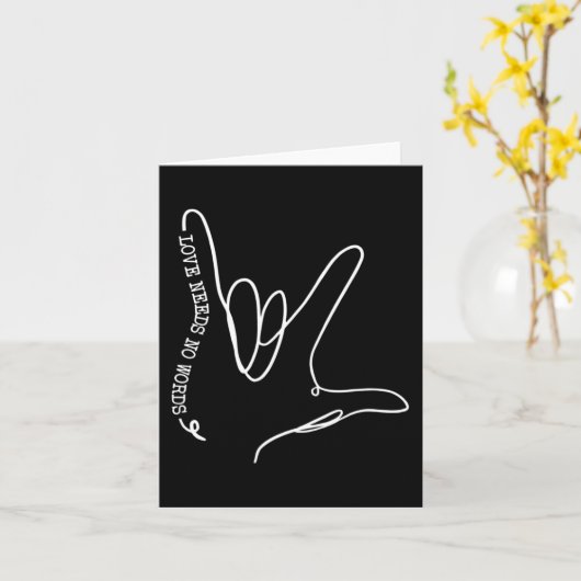 愛は言葉を必要としないASL自閉症意識SPEDティーシュ カード (黄色い花)