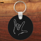 愛は言葉を必要としないASL自閉症意識SPEDティーシュ キーホルダー (正面)