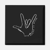 愛は言葉を必要としないASL自閉症意識SPEDティーシュ マグネット (正面)