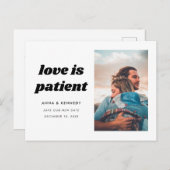 愛は計画の日付の忍耐強結婚い変更 案内ポストカード (正面/裏面)