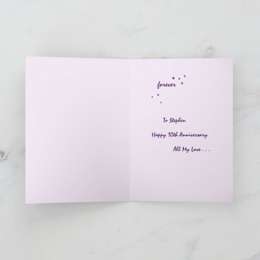 愛は記念日の挨拶状を約束します カード (内部)