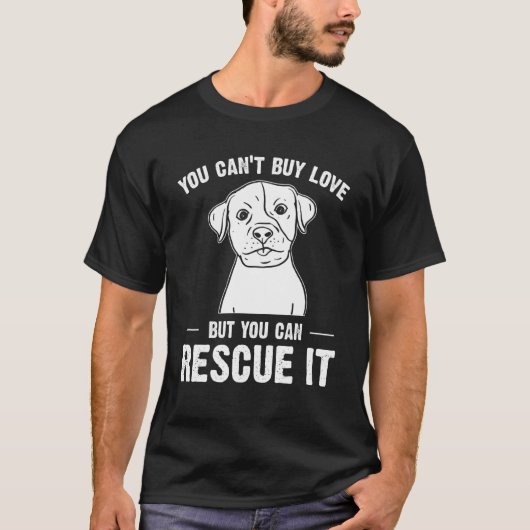 愛は買えませんがレスキューすることはできます Pitbull Tシャツ (正面)