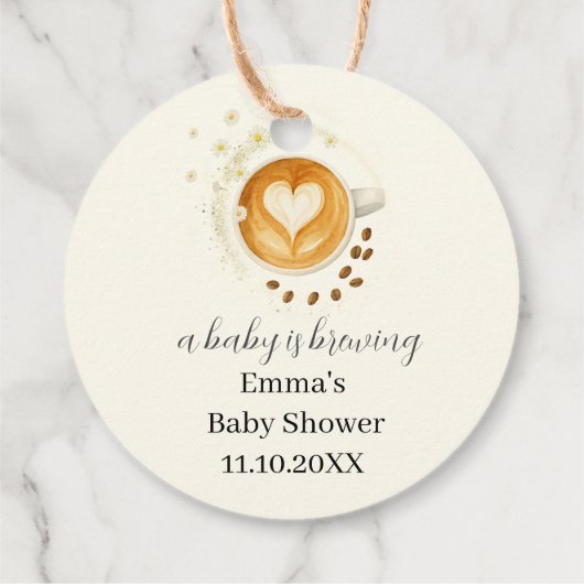 愛は赤ちゃんシャワーを醸造している フェイバータグ (裏面)