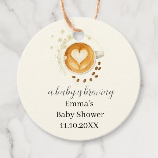 愛は赤ちゃんシャワーを醸造している フェイバータグ (正面)