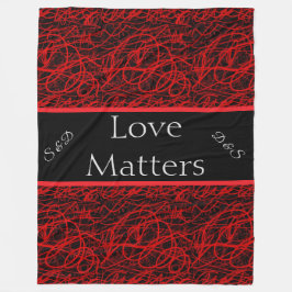 愛は赤と黒 フリースブランケット