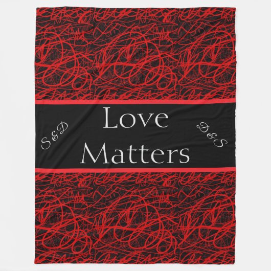 愛は赤と黒 フリースブランケット (正面)