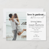 「愛は辛抱強いが、我々は辛抱強くな結婚い」の写真An 案内状 (正面)