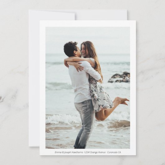 「愛は辛抱強いが、我々は辛抱強くな結婚い」の写真An 案内状 (裏面)