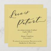 愛は辛抱強いカスタード延期結婚のカード 招待状 (正面/裏面)