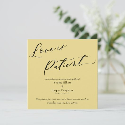 愛は辛抱強いカスタード延期結婚のカード 招待状 (スタンド正面)