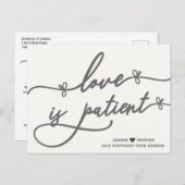 愛は辛抱強い書道は延期さ結婚れた 案内ポストカード (正面/裏面)