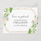 愛は辛抱強い緑の新しい日結婚付 ポストカード (正面)