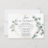 愛は辛抱強く延期さ結婚れた発表 招待状 (正面)