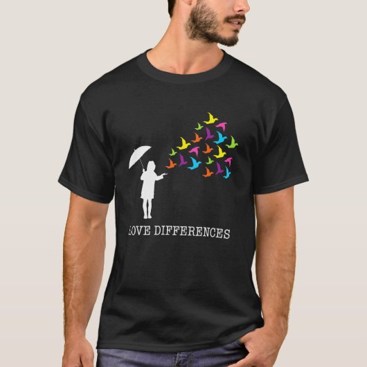 愛は違いを包む 自閉症啓発 Tシャツ (正面)