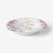 愛は醸し出している – フローラエレガントブライダルシャワー ペーパーボウル (傾斜あり)