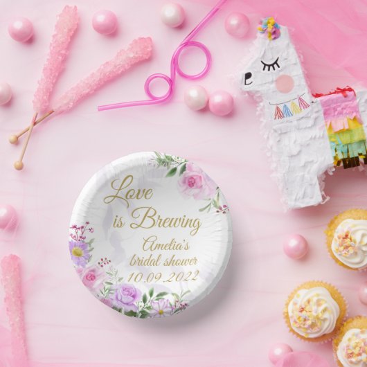 愛は醸し出している – フローラエレガントブライダルシャワー ペーパーボウル (パーティー)