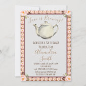 愛は醸し出している |フローラフレームティーブライダルシャワー 招待状 (正面)