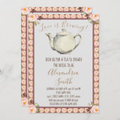 愛は醸し出している |フローラフレームティーブライダルシャワー 招待状 (正面/裏面)