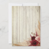 愛は醸し出し茶ブライダルシャワーパンパスグラス 招待状 (裏面)