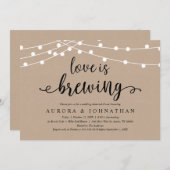 『愛は醸し出し、クラフト・素朴リハーサル・ディナー』 招待状 (正面/裏面)