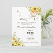 愛は醸し出すブライダルシャワー緑のひまわり 招待状 (スタンド正面)