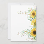 愛は醸し出すブライダルシャワー緑のひまわり 招待状 (裏面)