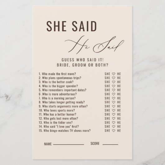 愛は醸造されている彼は彼女はブライダルゲームを言った (正面)