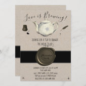 愛は醸造されている | ティーブライダルシャワー 招待状 (正面/裏面)