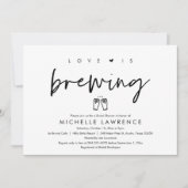 愛は醸造されている、ビールパーティーブライダルシャワー 招待状 (正面)