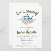 愛は醸造されている |ブライダル |ティーパーティー 招待状 (正面/裏面)