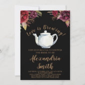 愛は醸造されている | ブルガンディティーブライダルシャワー 招待状 (正面)