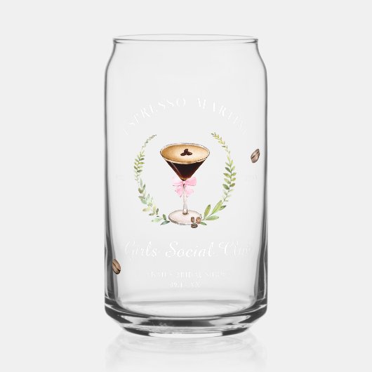 愛は醸造されている | Espresso Martiniブライダルシャワー ガラス缶 (正面)