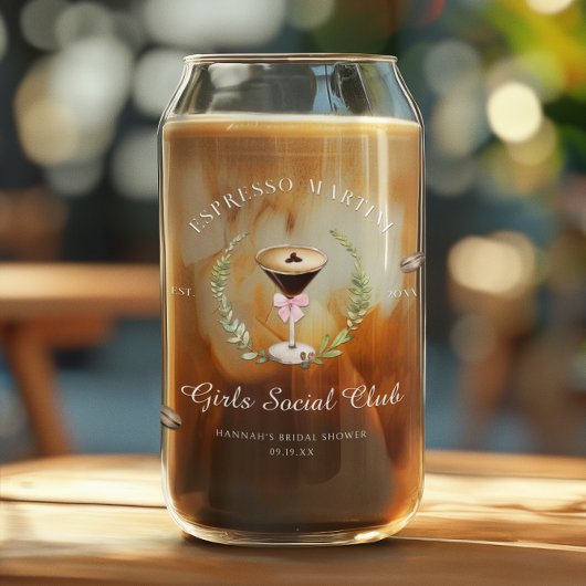 愛は醸造されている | Espresso Martiniブライダルシャワー ガラス缶