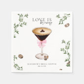 愛は醸造されている | Espresso Martiniブライダルシャワー スタンダードカクテルナプキン (正面)