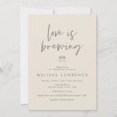 愛は醸造され、エレガンスブライダルシャワービールパーティー 招待状 (正面)