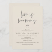 愛は醸造され、エレガンスブライダルシャワービールパーティー 招待状 (正面/裏面)