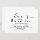 愛は醸造され、エレガントブライダルシャワーパーティーInvite 招待状 (正面/裏面)